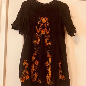 Free People Floral Embroidery Dress